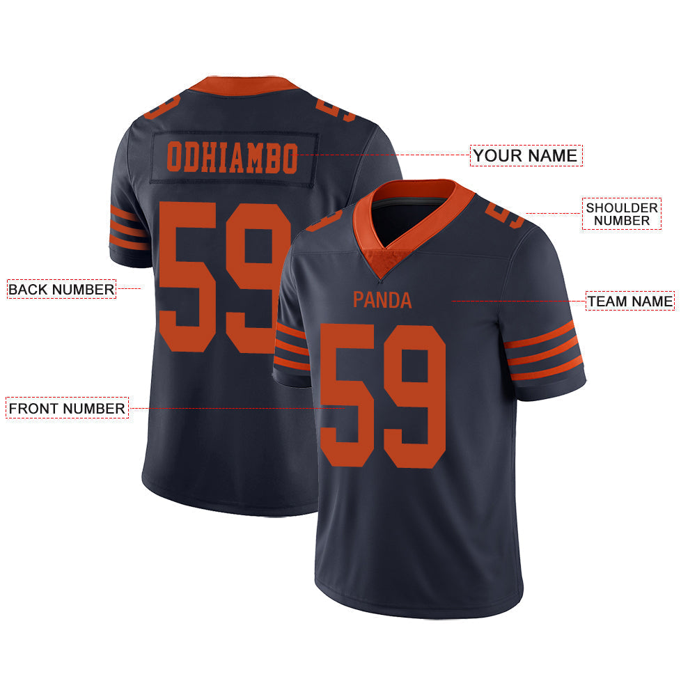 Custom navy football jersey front view | GameDay Jerseys