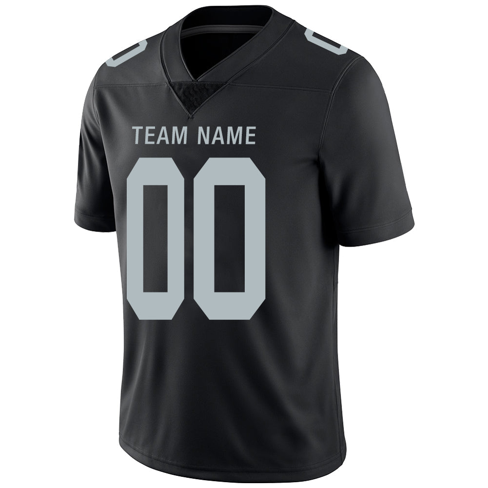 Custom black football jersey detail | GameDay Jerseys