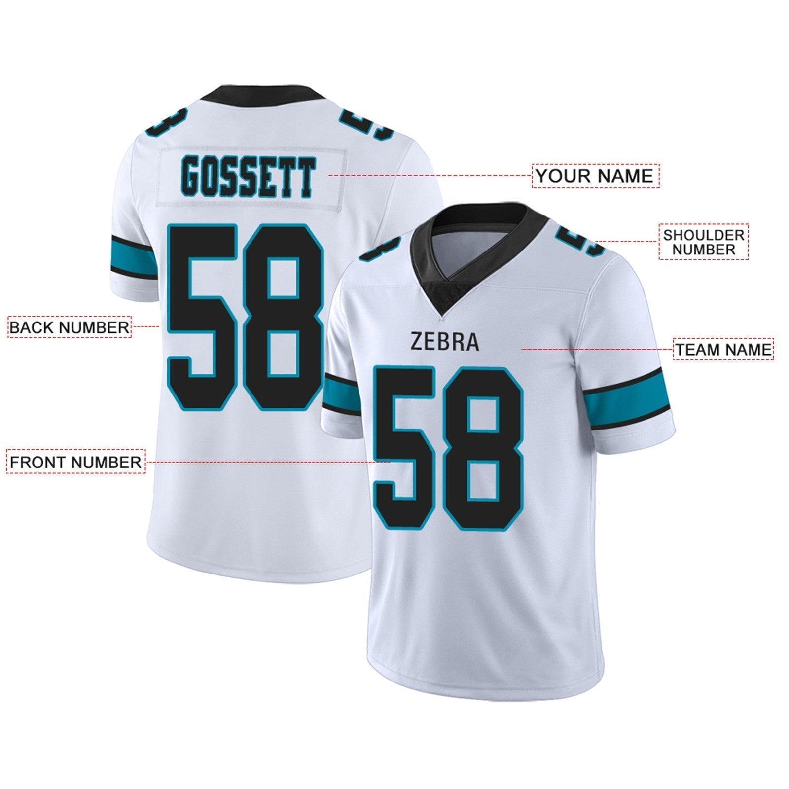 Custom blue football jersey studio shot | GameDay Jerseys