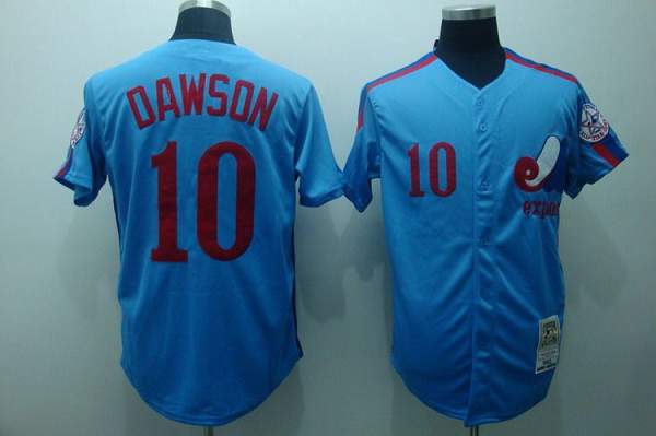 Custom Fan-Made Andre Dawson Style #10 Blue Throwback Baseball Jersey