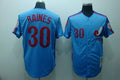 Custom Fan-Made Tim Raines Style #30 Blue Throwback Baseball Jersey