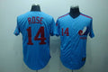 Custom Fan-Made Pete Rose Style #14 Blue Throwback Baseball Jersey