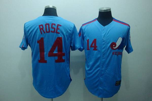 Custom Fan-Made Pete Rose Style #14 Blue Throwback Baseball Jersey