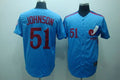 Custom Fan-Made Randy Johnson Style #51 Blue Throwback Baseball Jersey