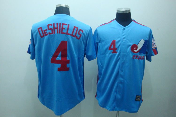 Custom Fan-Made Delino Deshields Style #4 Blue Throwback Baseball Jersey