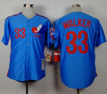 Custom Fan-Made Larry Walker Style #33 Blue Throwback Baseball Jersey