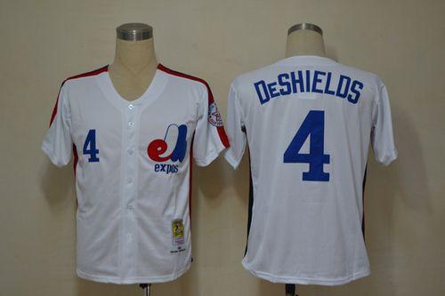 Custom Fan-Made Delino Deshields Style #4 White Throwback Baseball Jersey