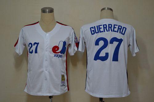 Custom Fan-Made Vladimir Guerrero Style #27 White Throwback Baseball Jersey