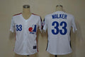 Custom Fan-Made Larry Walker Style #33 White Throwback Baseball Jersey