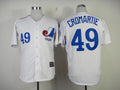 Custom Fan-Made Warren Cromartie Style #49 White Throwback Baseball Jersey