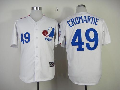 Custom Fan-Made Warren Cromartie Style #49 White Throwback Baseball Jersey