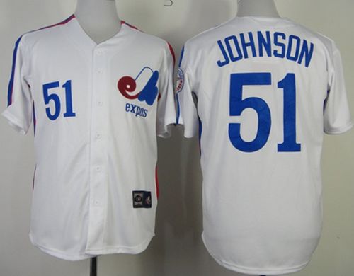 Custom Fan-Made Randy Johnson Style #51 White Throwback Baseball Jersey