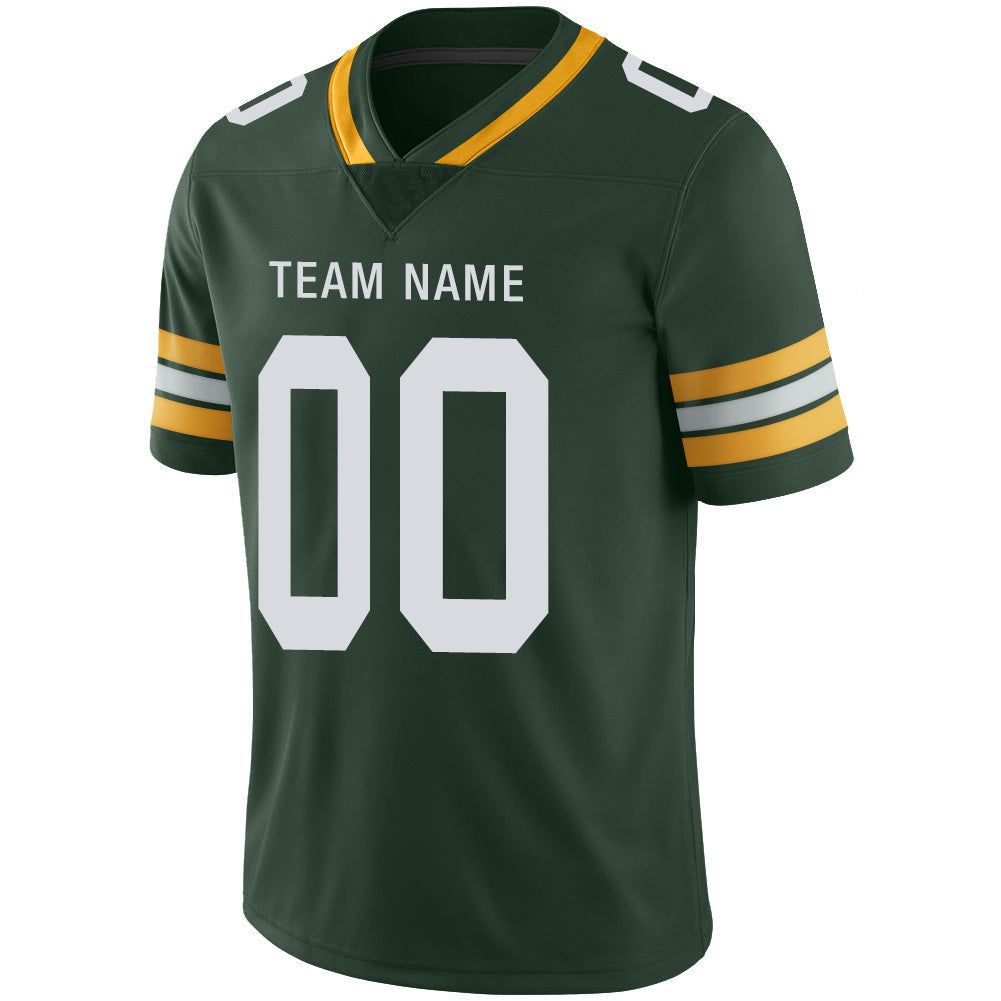 Custom green football jersey detail | GameDay Jerseys