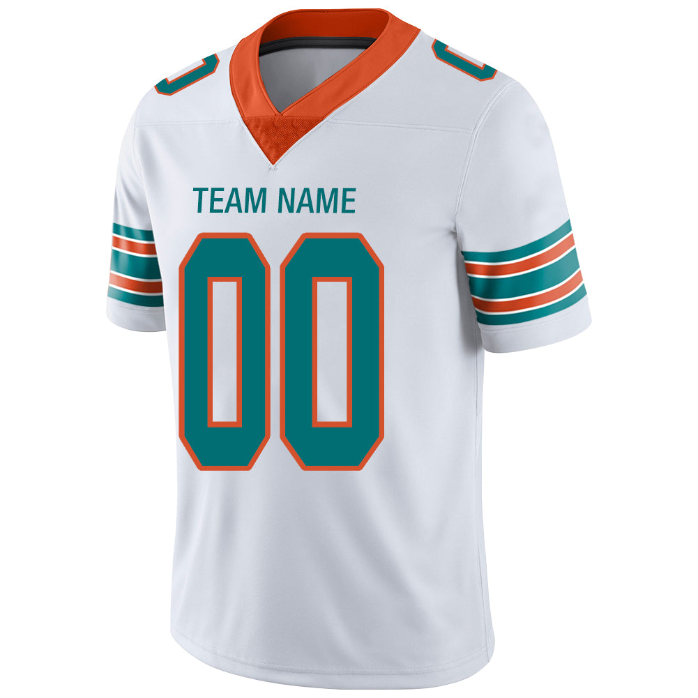 Custom white football jersey detail | GameDay Jerseys