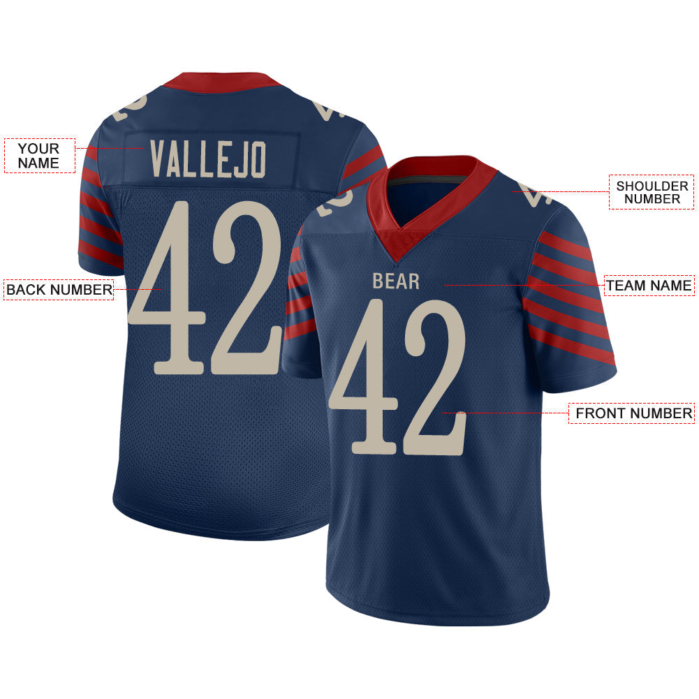 Custom navy football jersey front view | GameDay Jerseys