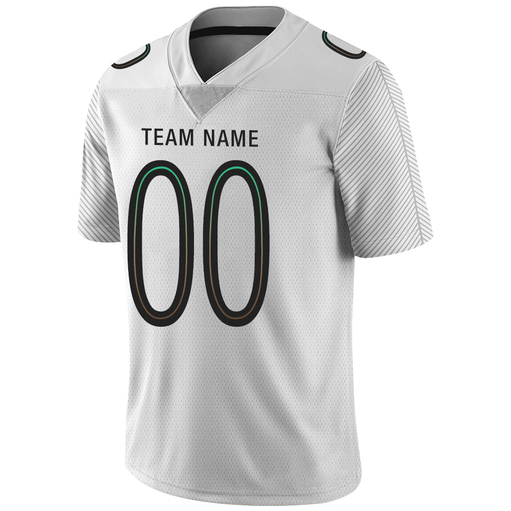Custom white football jersey detail | GameDay Jerseys