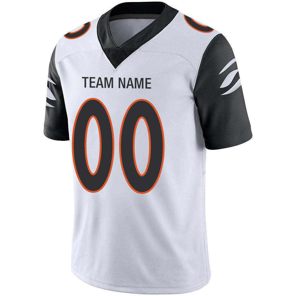 Custom white football jersey detail | GameDay Jerseys