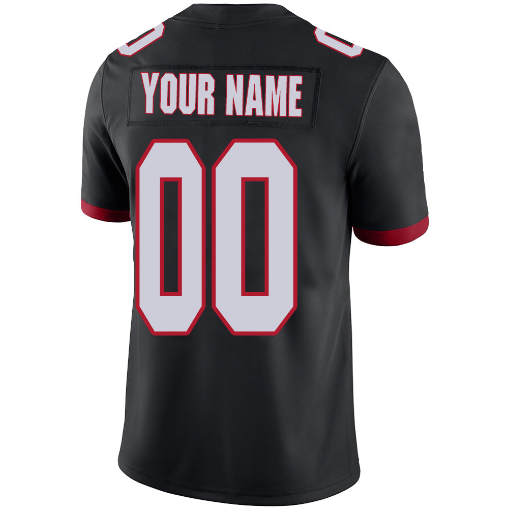 Custom black football jersey back view | GameDay Jerseys