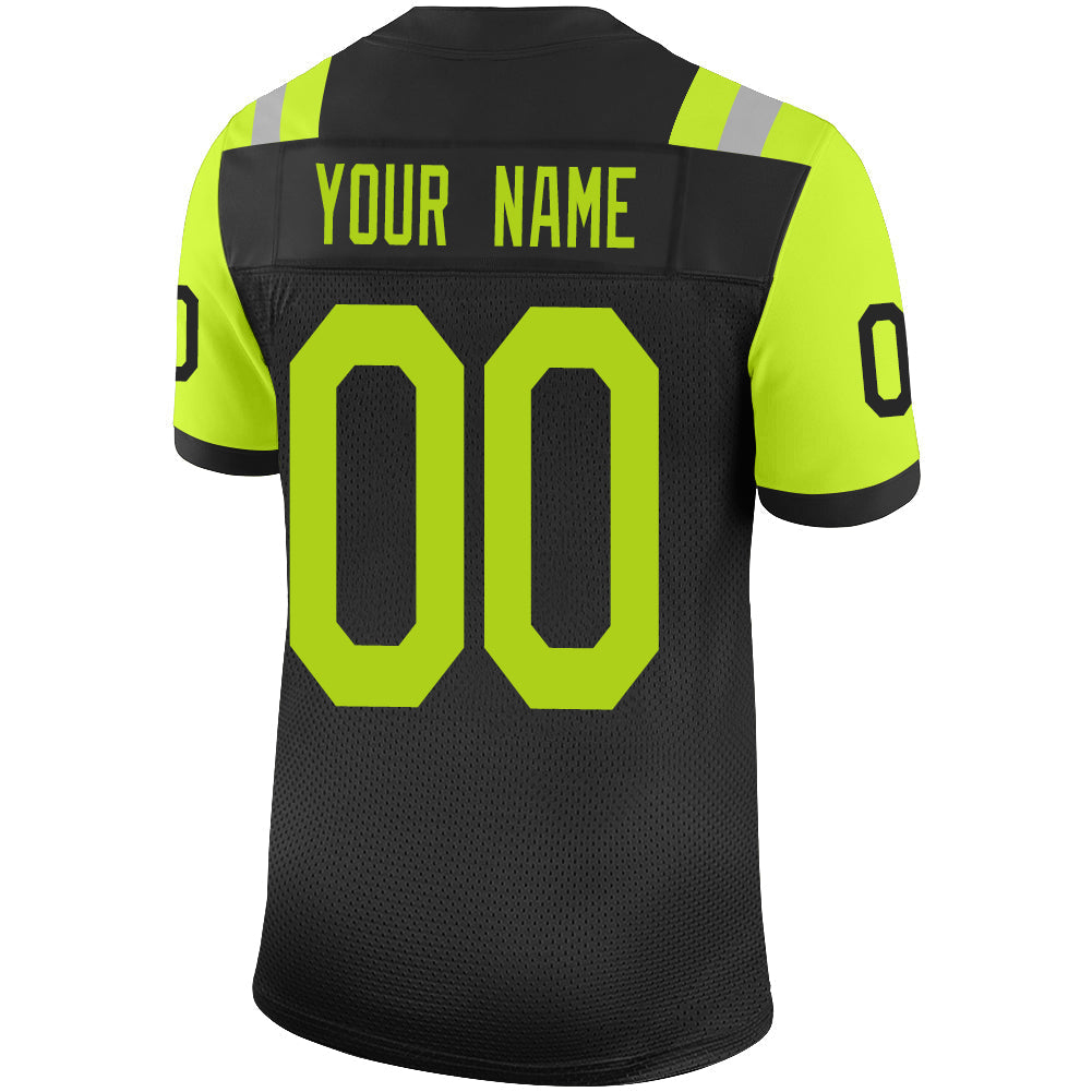 Custom black football jersey back view | GameDay Jerseys