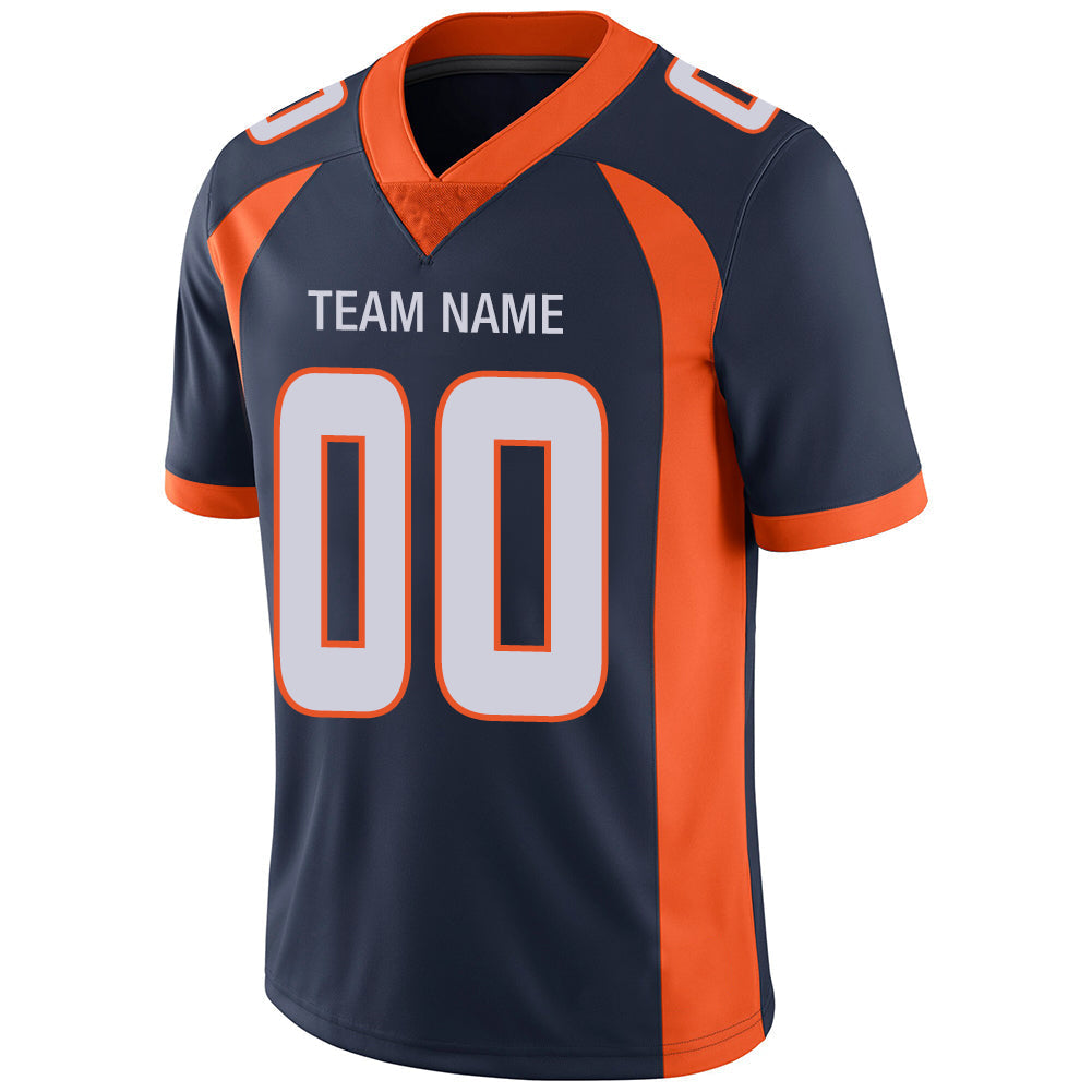 Custom navy football jersey detail | GameDay Jerseys