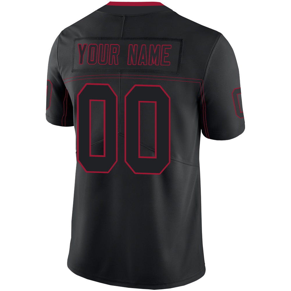 Custom black football jersey back view | GameDay Jerseys