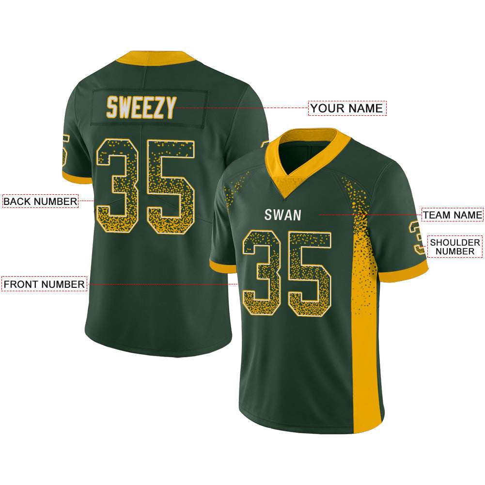 Custom green football jersey front view | GameDay Jerseys