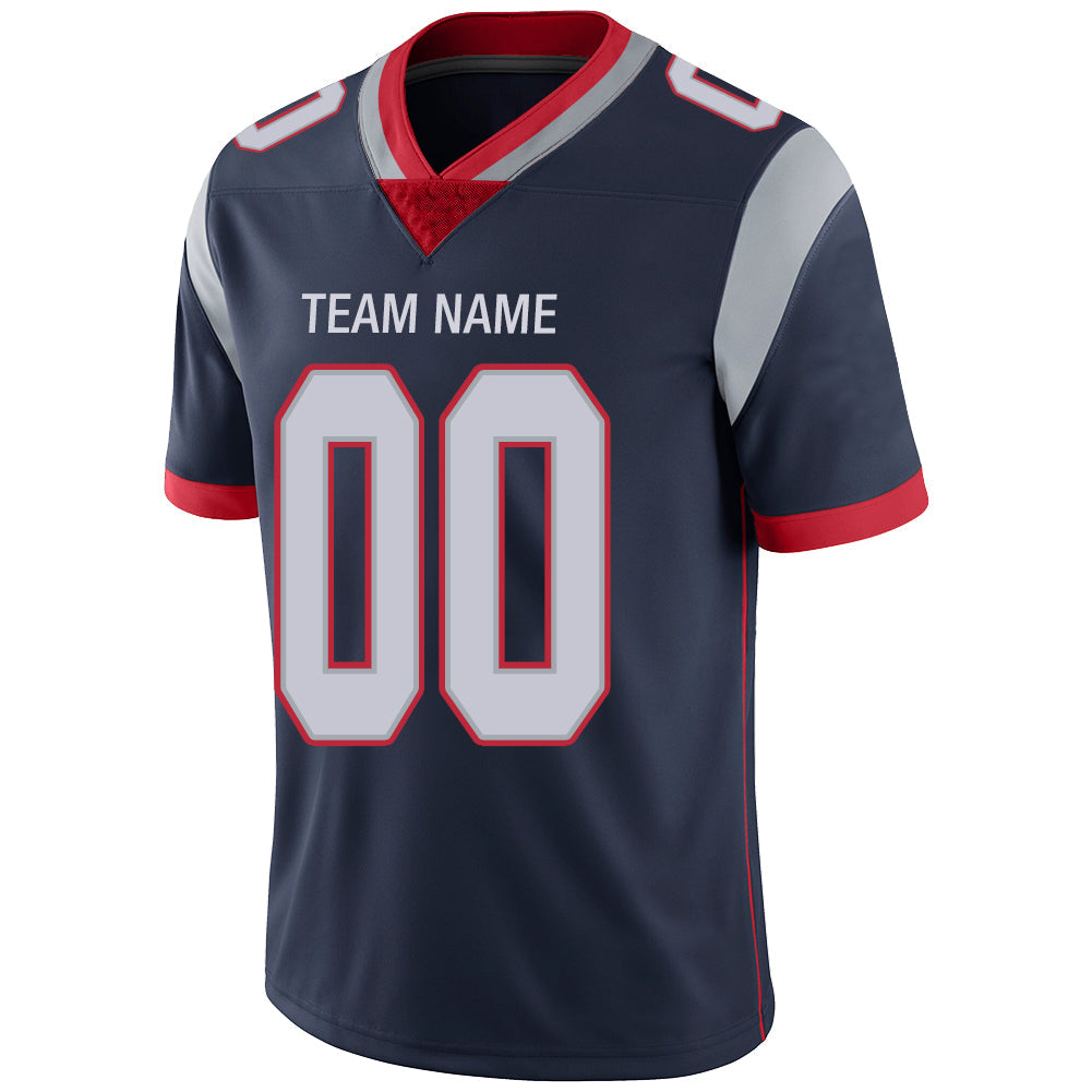 Custom navy football jersey detail | GameDay Jerseys