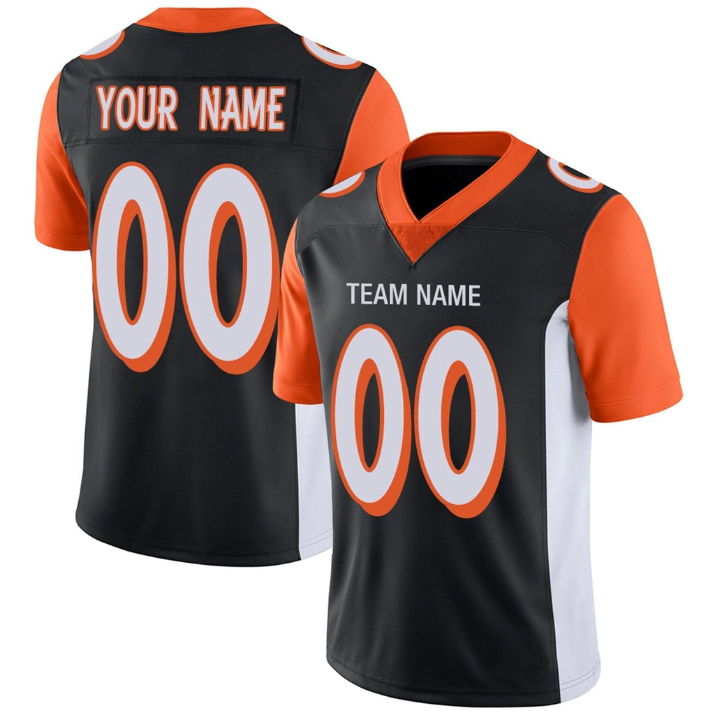 Custom orange football jersey front view | GameDay Jerseys