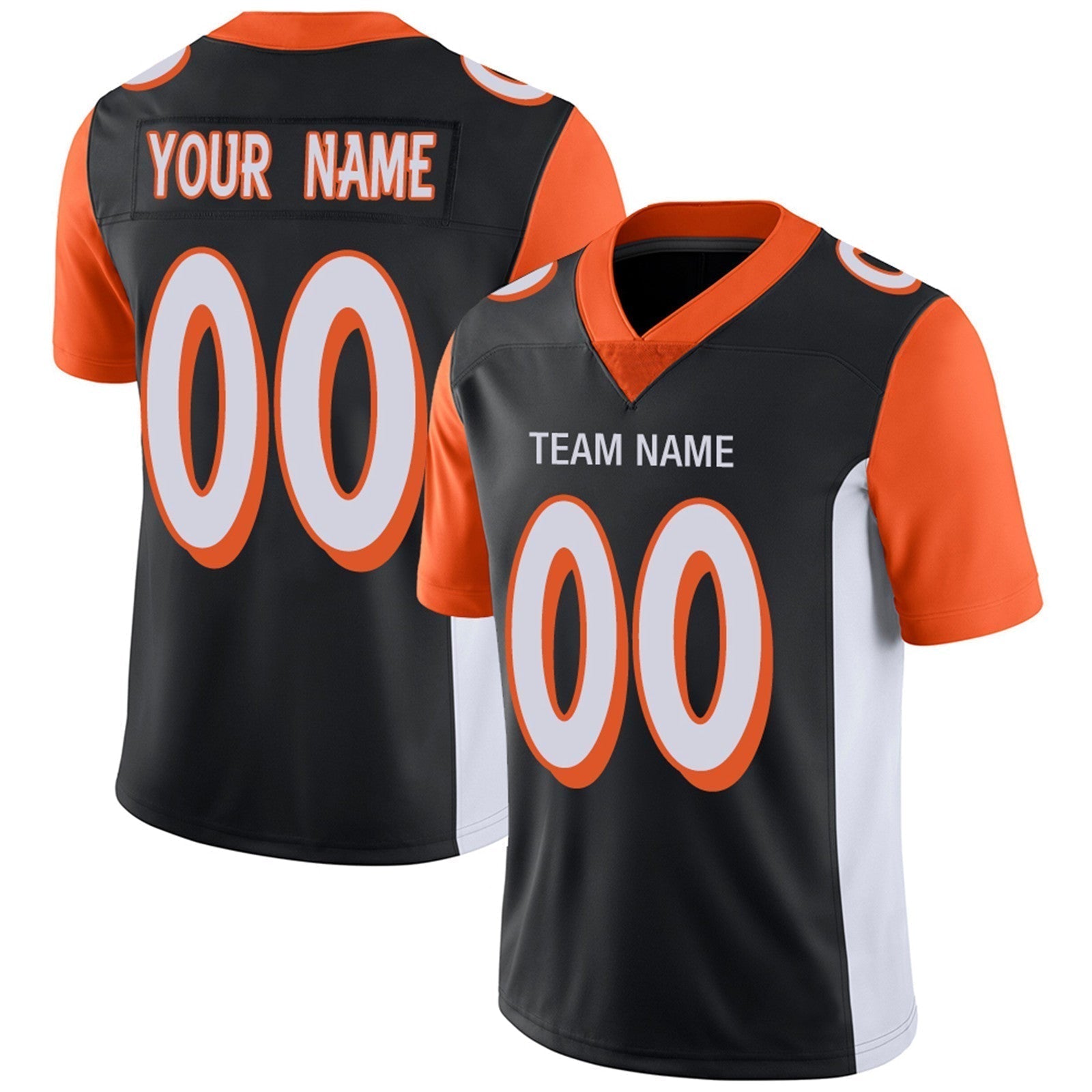 Custom orange football jersey front view | GameDay Jerseys