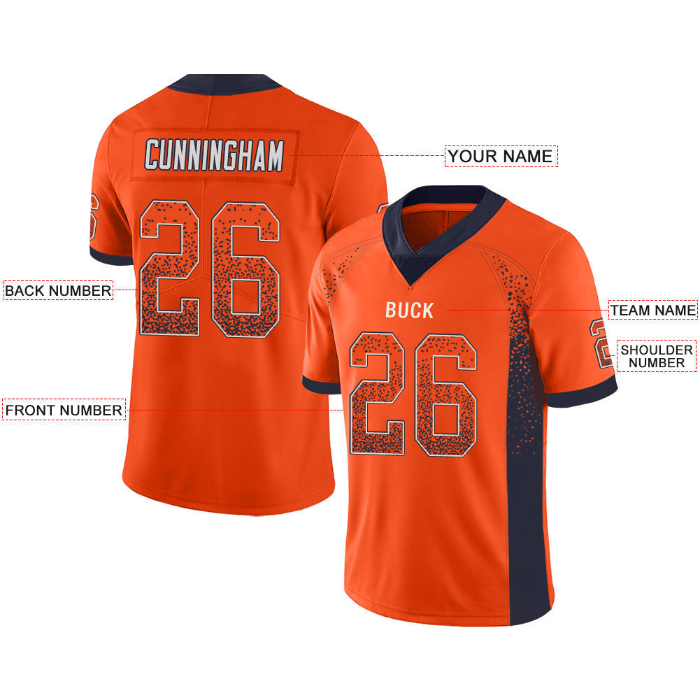 Custom orange football jersey front view | GameDay Jerseys