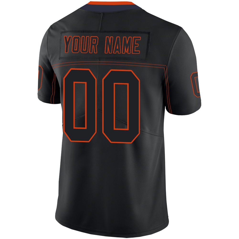 Custom black football jersey back view | GameDay Jerseys
