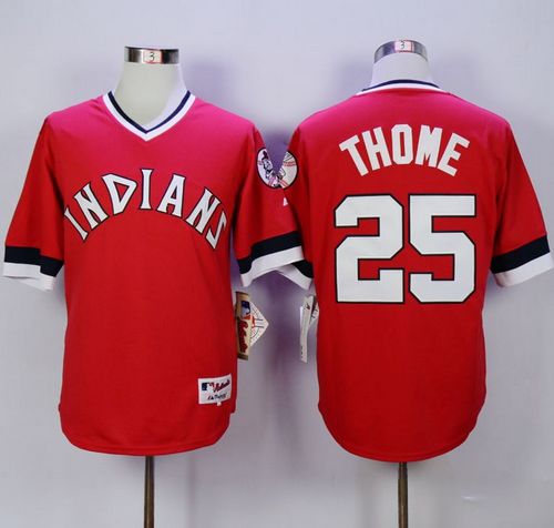 Custom Fan-Made Jim Thome Cleveland Guardians #25 Red 1978 Throwback Turn Back Clock Edition Baseball Jersey