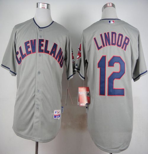 Custom Fan-Made Francisco Lindor Cleveland Guardians #12 Grey Baseball Jersey
