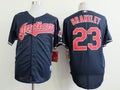 Custom Fan-Made Michael Brantley Cleveland Guardians #23 Blue Baseball Jersey