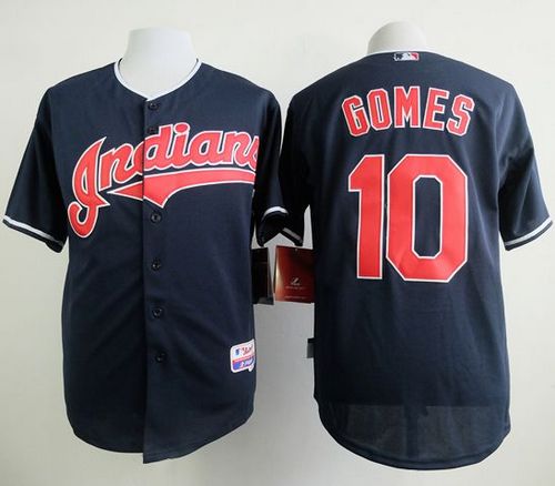 Custom Fan-Made Yan Gomes Cleveland Guardians #10 Blue Baseball Jersey