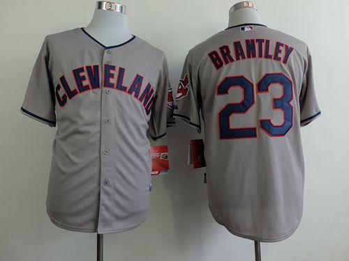 Custom Fan-Made Michael Brantley Cleveland Guardians #23 Grey Baseball Jersey
