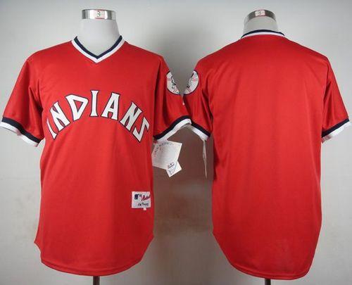 Custom Fan-Made Red 1974 Cleveland Guardians Baseball Jersey Cleveland Guardians Red 1974 Throwback Turn Back Clock Edition Baseball Jersey