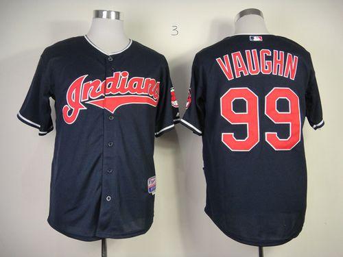 Custom Fan-Made Ricky Vaughn Cleveland Guardians #99 Blue Baseball Jersey