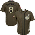 Custom Fan-Made Lonnie Chisenhall Cleveland Guardians #8 Green Service Edition Baseball Jersey