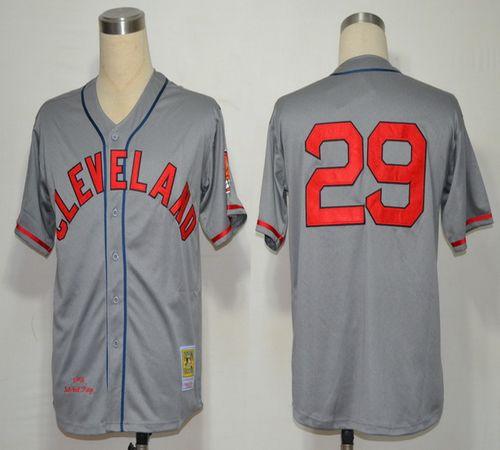 Custom Fan-Made Satchel Paige Cleveland Guardians #29 Grey 1948 Baseball Jersey
