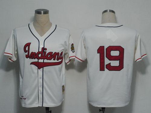 Custom Fan-Made Bob Feller Cleveland Guardians #19 1948 Throwback Baseball Jersey