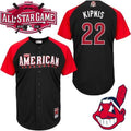 Custom Fan-Made Jason Kipnis Cleveland Guardians #22 Black 2015 All-Star Edition Baseball Jersey