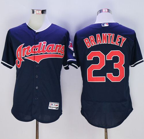 Custom Fan-Made Michael Brantley Cleveland Guardians #23 Blue Baseball Jersey