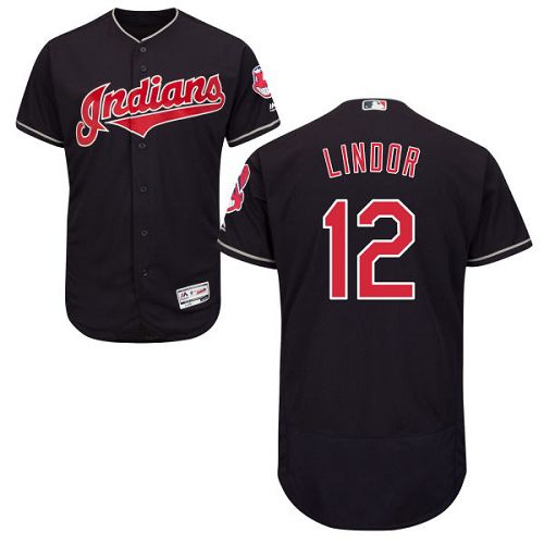 Custom Fan-Made Francisco Lindor Cleveland Guardians #12 Blue Baseball Jersey