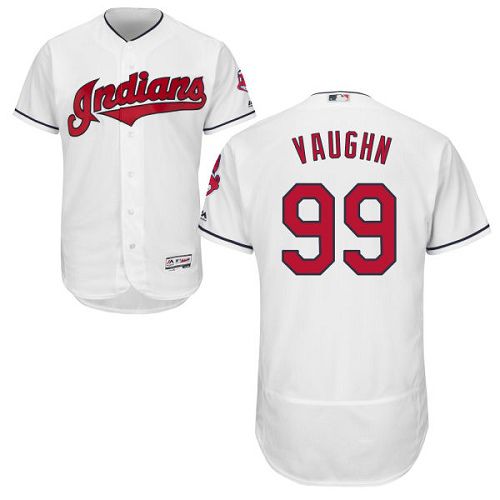 Custom Fan-Made Ricky Vaughn Cleveland Guardians #99 White Baseball Jersey