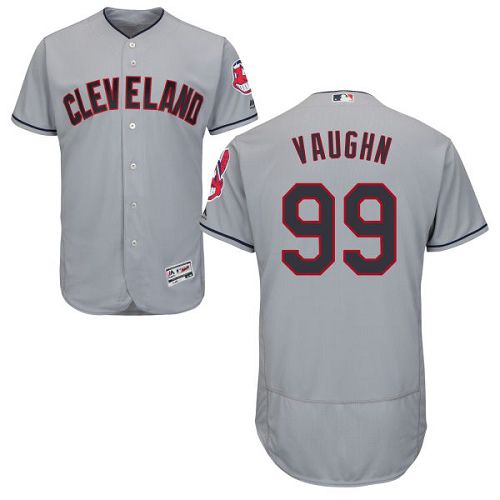 Custom Fan-Made Ricky Vaughn Cleveland Guardians #99 Grey Baseball Jersey