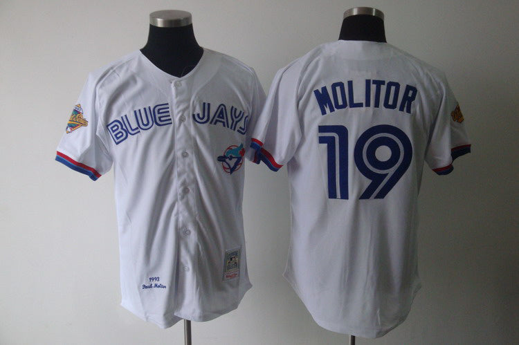 Custom Fan-Made Paul Molitor Toronto Blue Jays #19 Blue Baseball Jersey