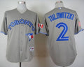Custom Fan-Made Troy Tulowitzki Toronto Blue Jays #2 Grey Baseball Jersey