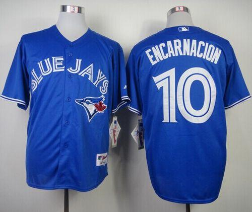 Custom Fan-Made Edwin Encarnacion Toronto Blue Jays #10 Blue Baseball Jersey
