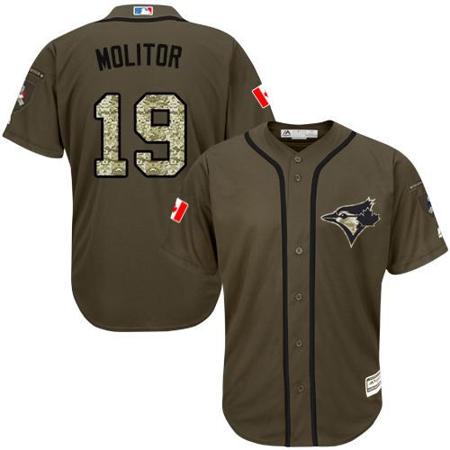 Custom Fan-Made Paul Molitor Toronto Blue Jays #19 Blue Service Edition Baseball Jersey
